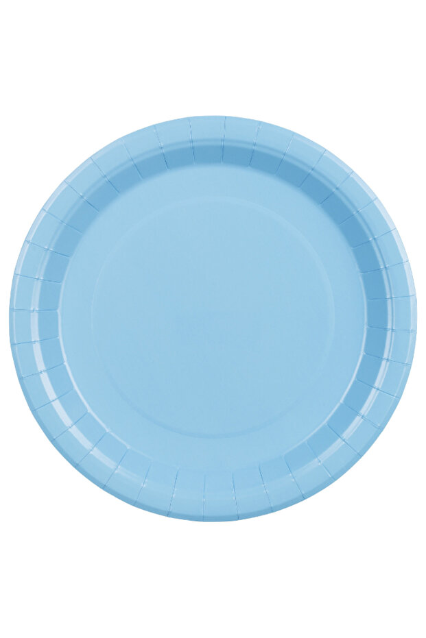 Light Blue Round Paper Plates 23cm – Pack of 6 Disposable Party Plates