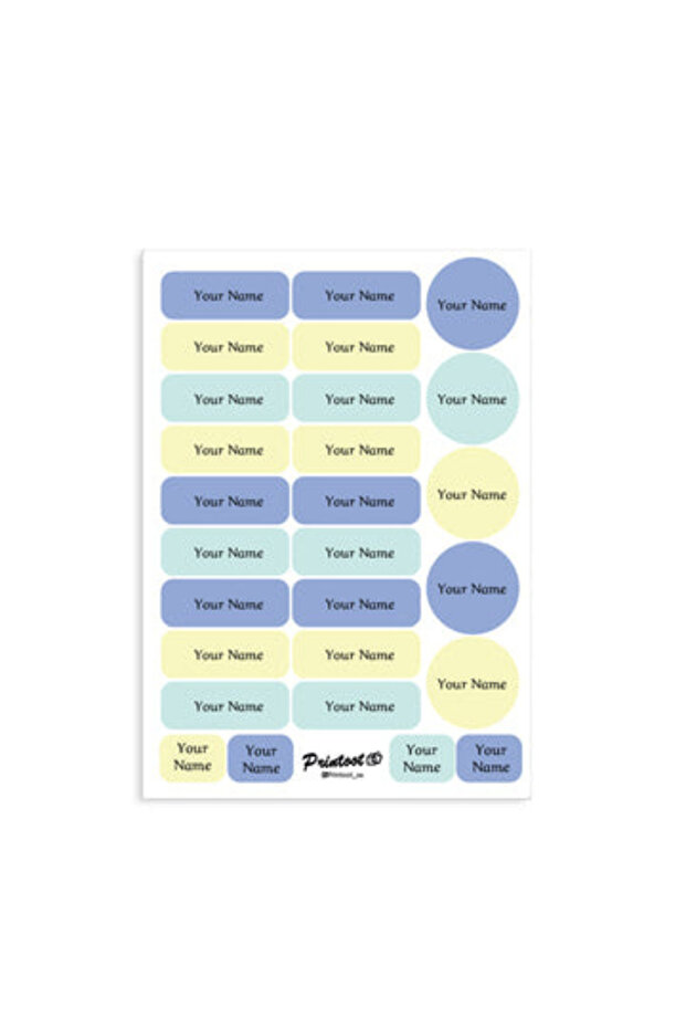 – Plain Name Stickers Featuring Artistic Pastel Palettes and