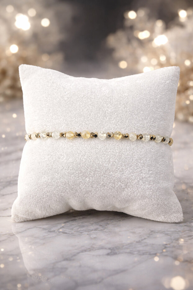 Citrine Natural Stone Handmade 4mm Bracelet