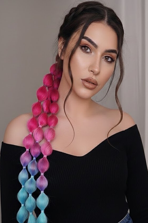 Mixed Color Hair Rubber Clip