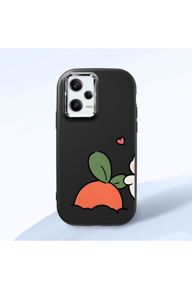 Redmi Note 12 Pro Speed Compatible Shock-Absorbing Camera Protected Black Silicone Case Dual Model