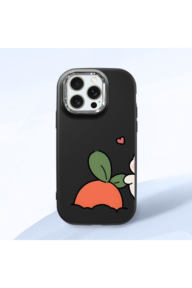 iPhone 15 Pro Max Compatible Black Silicone Case with Shock-Absorbing Camera Protections Dual Model