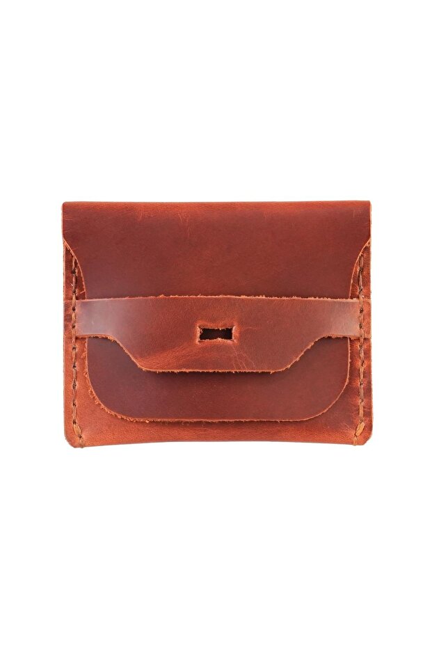 Crazy Leather Card Holder – Genuine Oiled Leather Leather, Rustic Look, Handmade – for Daily and Travel Use