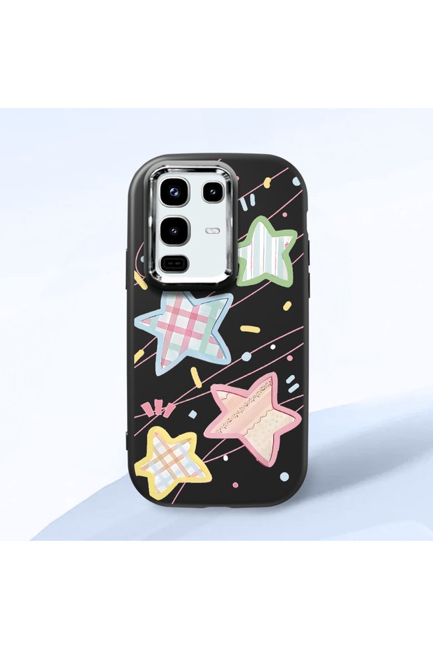 Black Soft Silicone Phone Colorful Stars with Camera Protection Compatible with Infinix Note 50