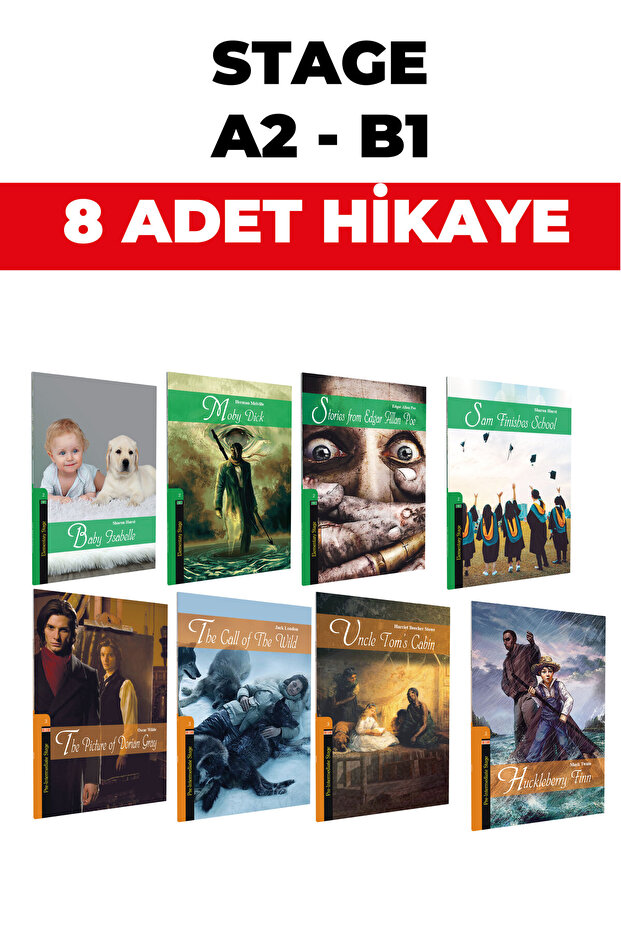 Kapadokya Yayınları İNGİLİZCE HİKAYE (A2-B1) SEVİYESİNDE 8 ADET KİTAP
