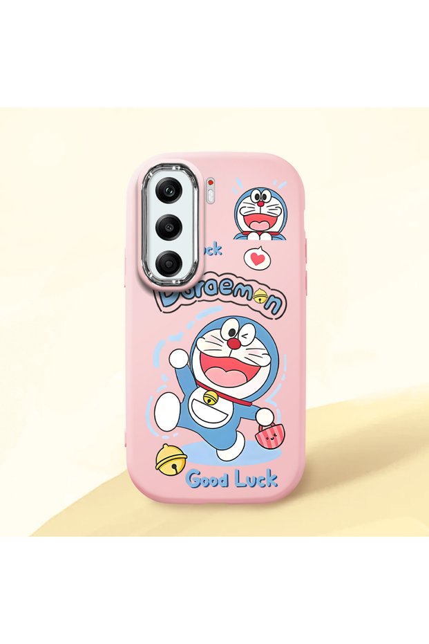 Pink Soft Silicone Phone Doraemon with Camera Protection Compatible with Tecno Camon 40 Pro 5g Patterned