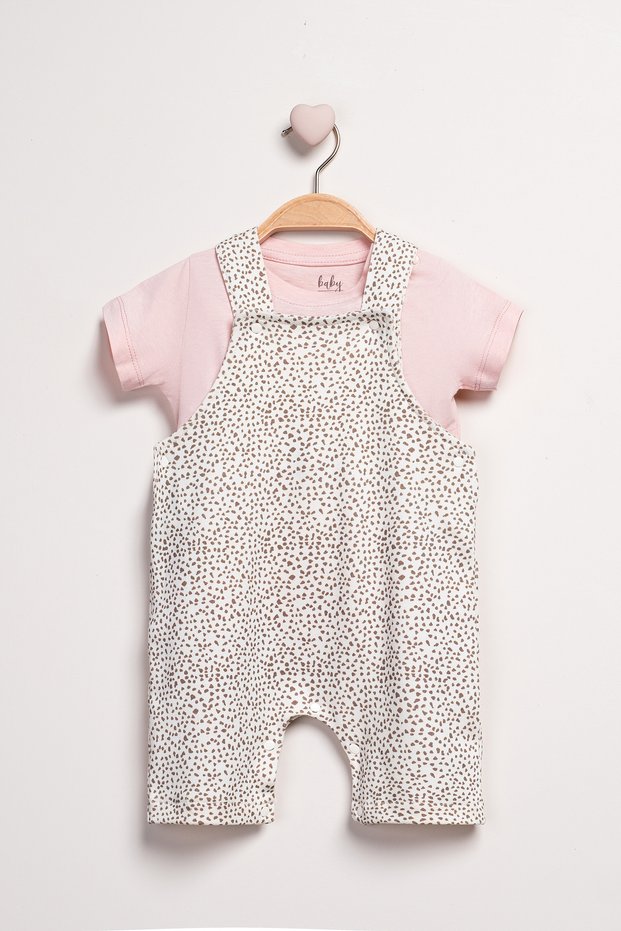 2-Piece Baby Girl Short Jumpsuit Set