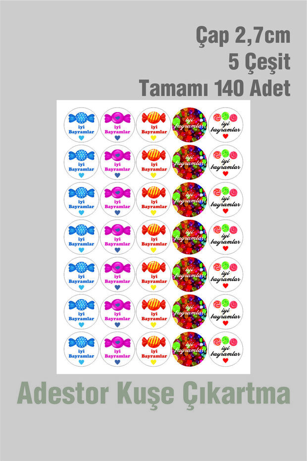 Good Holiday Stickers 5 Types of Holiday Greeting Stickers, 140 Pieces (4 Layers)
