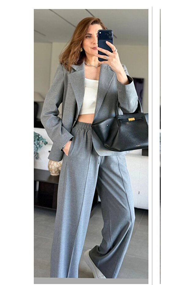 The Most Beautiful Shade of Gray with a Classic Modern Line, a Stylish Suit with a Back Button Style.