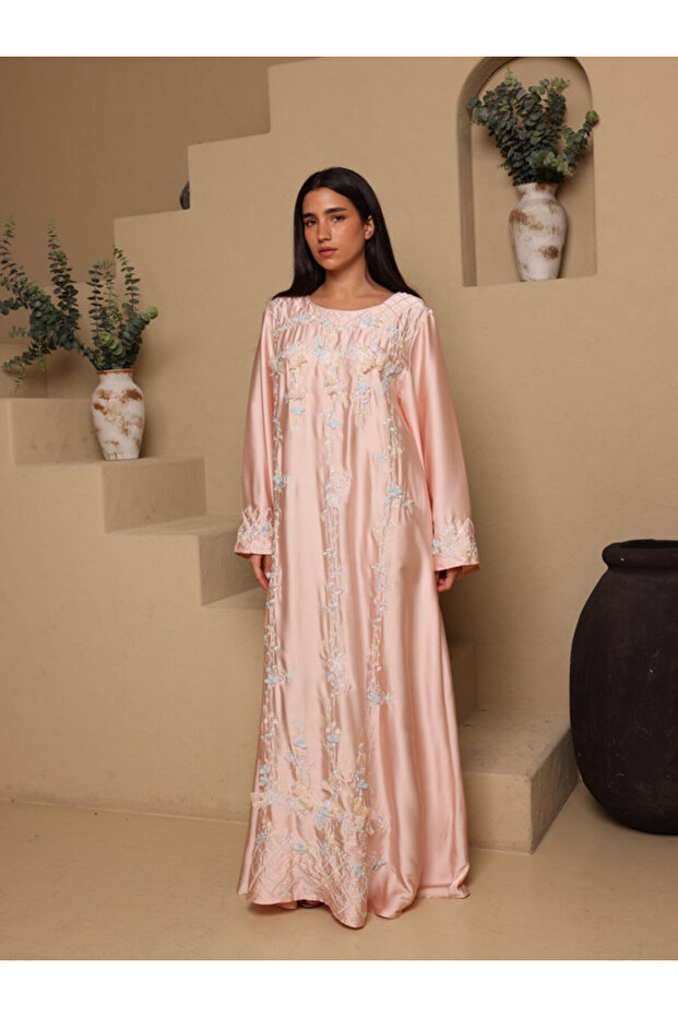 Silk Blossom Embroidered Jalabiya