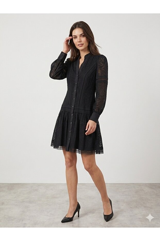 Kendinden İşlemeli Elbise 6130 - 3