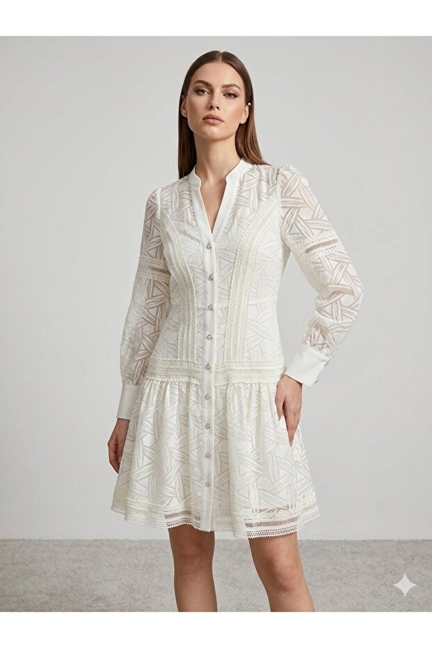 Kendinden İşlemeli Elbise 6130 - 5