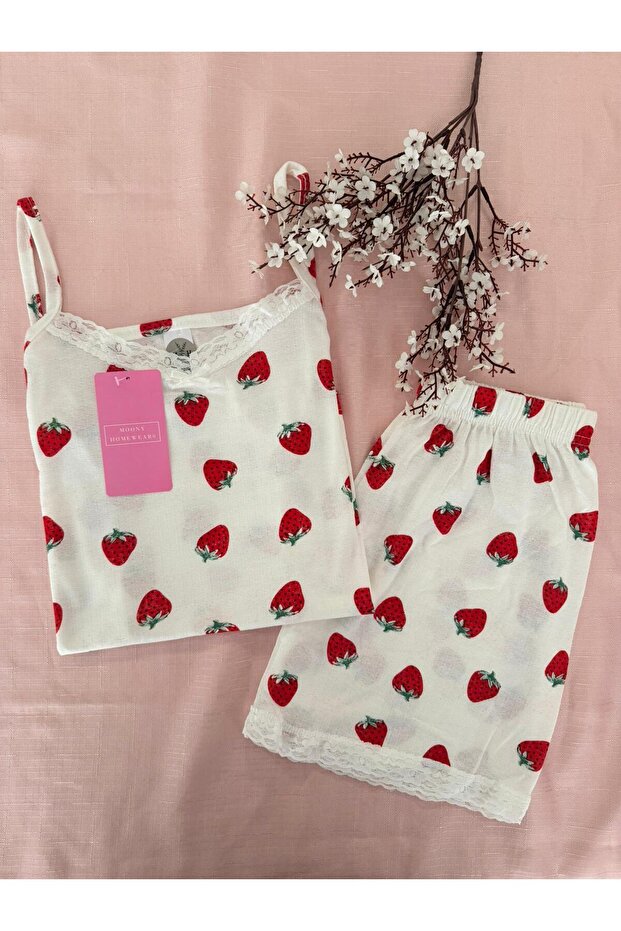 Strawberry Mom Summer Soft Shorts Pajama Set