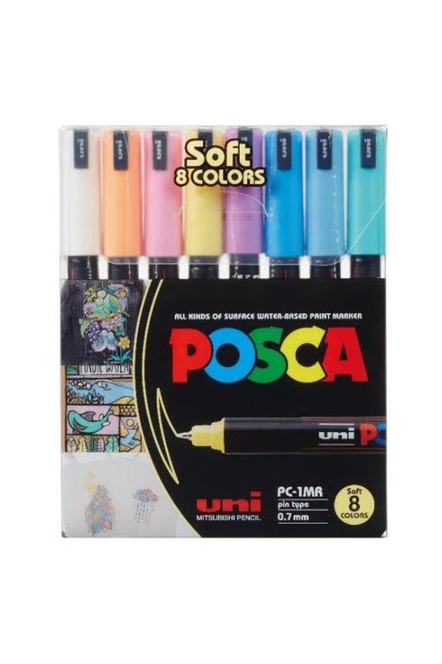 Posca 0.7 Water Based Poster Marker Soft Color 8 Li Pc-1Mr/8C