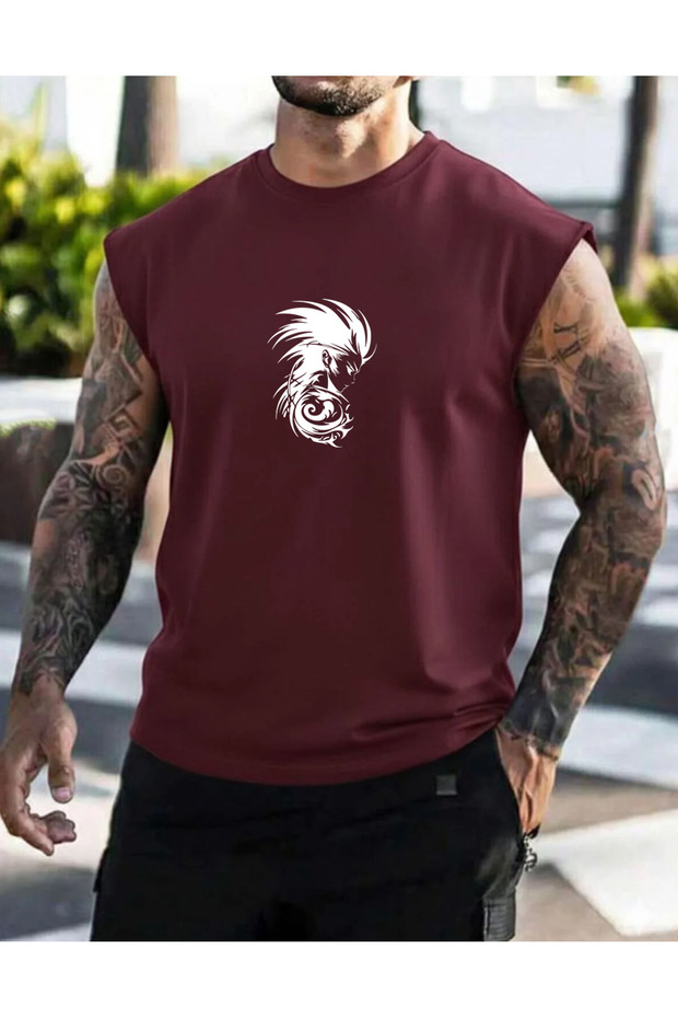 Anime Boy B Printed Men's Zero Sleeve Clothing Sports Wear O Oversized Tshirt