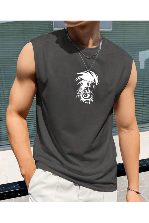 Anime Boy B Printed Men's Zero Sleeve Clothing Sports Wear O Oversized Tshirt