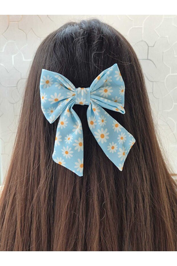 MelKady 527C - مشبك أوتوماتيكي فاخر من نوع Papatya منقوش Bowknot