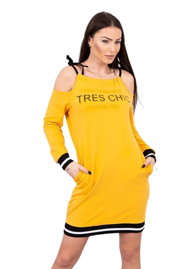Rochie muștar Tres Chic - 1