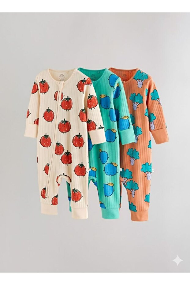 قطن مجموعة من منقوش قطع من بذلات الأطفال المكونة من 3 قطع