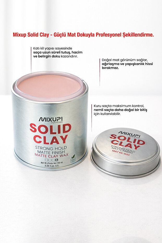 ! Solid Clay Güçlü Mat Dokulu Wax 100 ml - 2