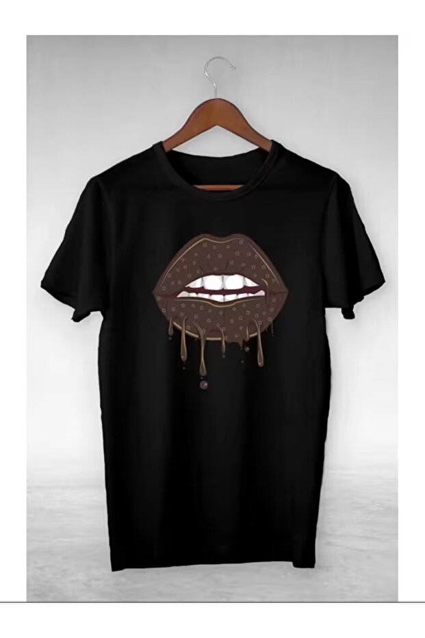 Unisex Women's Men's Lipper Flowing Lip Printed Oversized T-Shirt