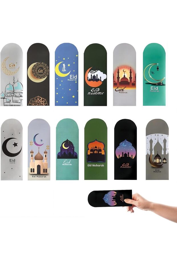 12 Pack Eid Mubarak Money Envelopes, Wallets for Cash Gifts, Wedding, Parties Gift for Kids Holiday