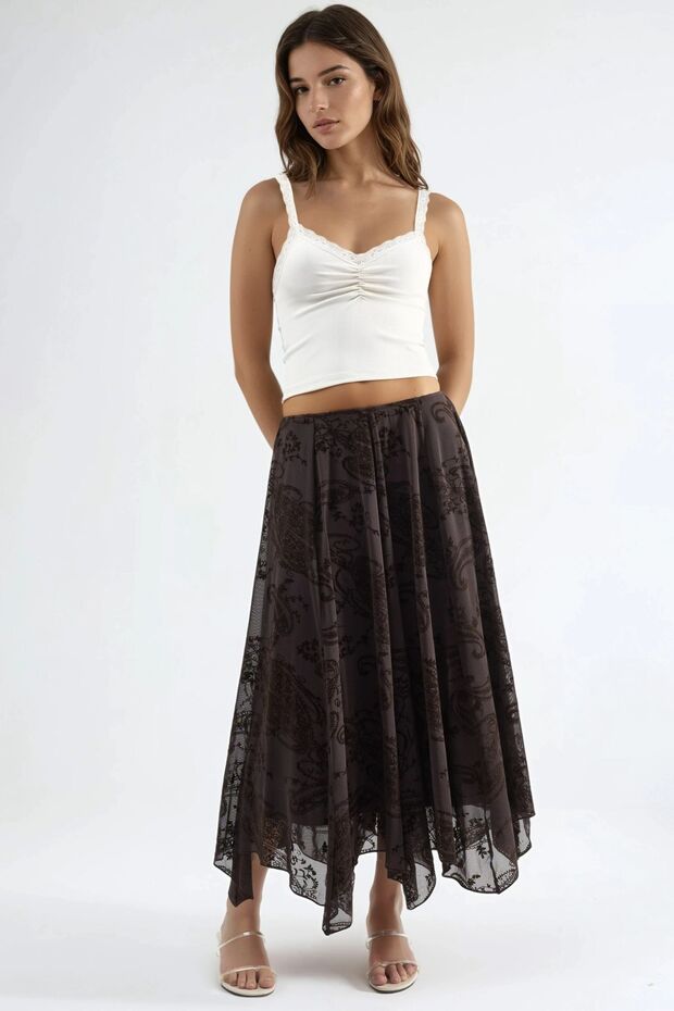 Busem Patterned Asymmetrical Maxi Skirt - 6