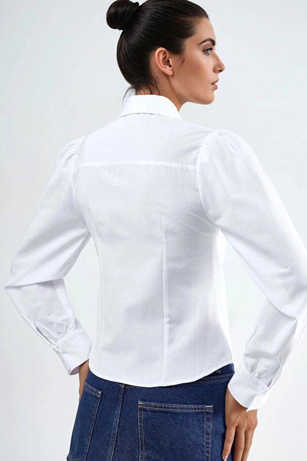 Busem Buttoned Plain Poplin Shirt - 3