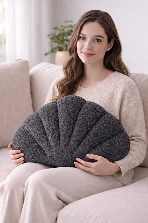 Welsoft Fleece Sea Shell Decorative Cushion Plush Cushion Accessory for Sofa and Bedroom