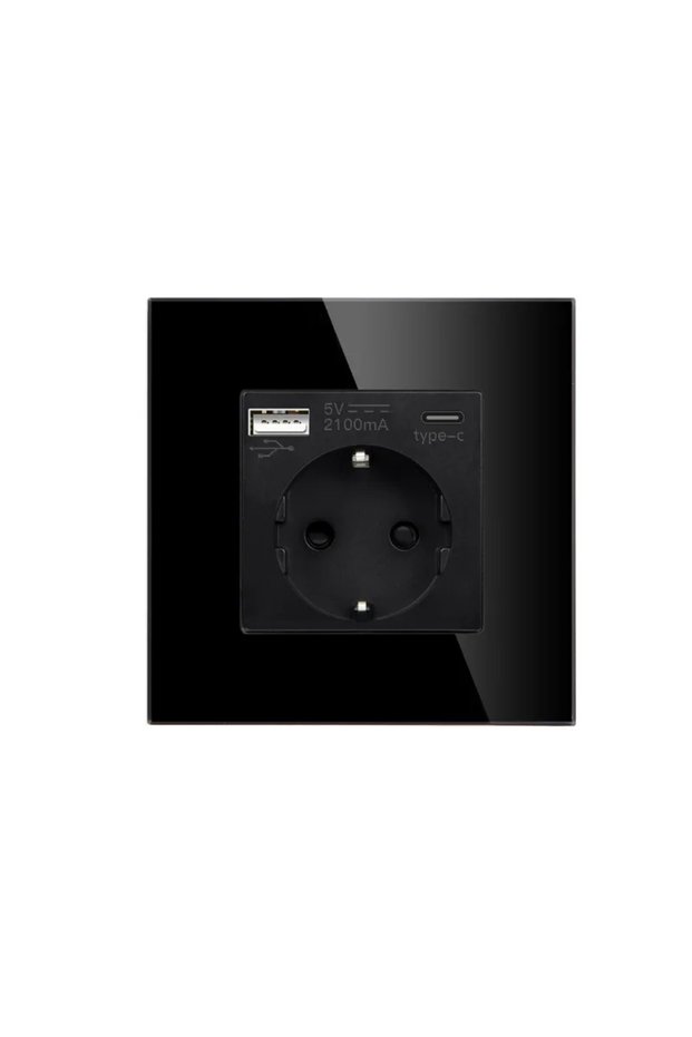 Simple tactile socket Dock, USB type A/C, IP20, black