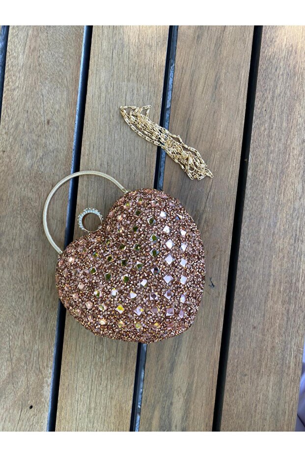Crystal Heart Look Evening Dress Bag