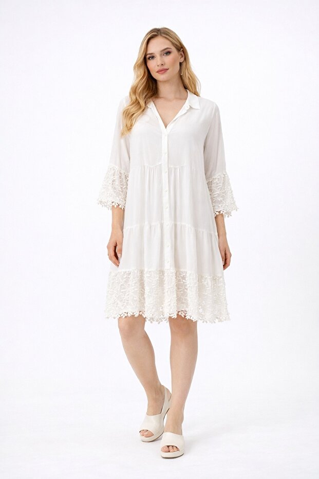 Kadın %100 viskon Elbise - 2