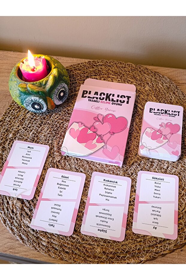 Blacklist Banned Word Game Couples Competition – 50 Cards with Pouch Gift | Fun Party Game