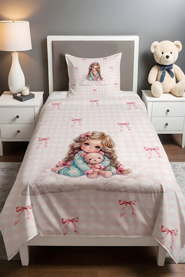 Princess's Ribbon Garden Patterned Single Baby Kids Piqué Set