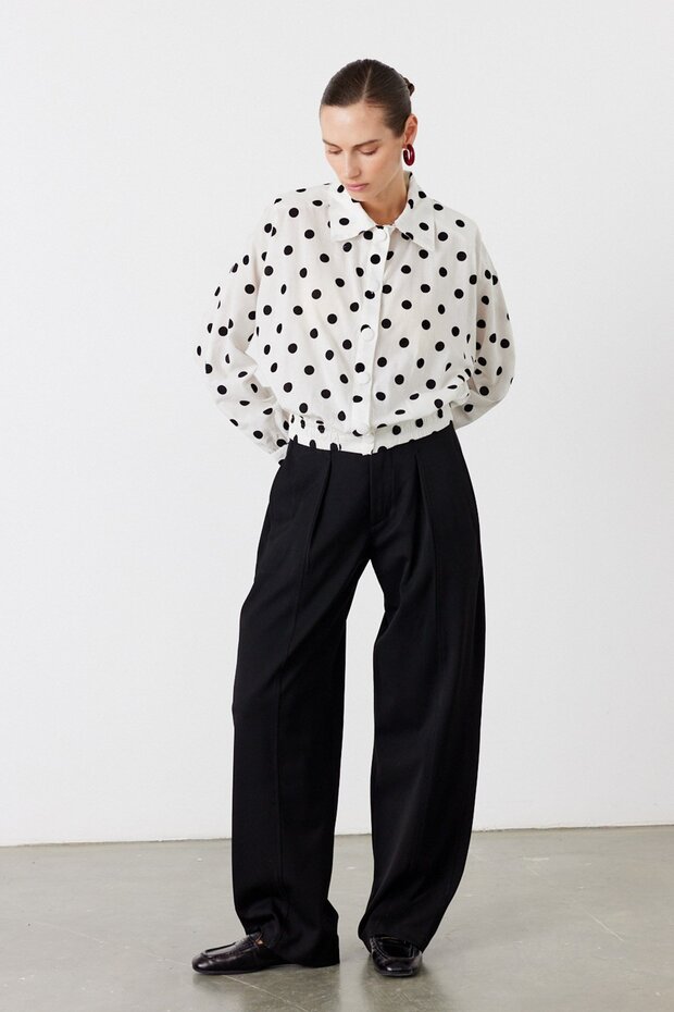 Dot Puantiyeli Gömlek Beyaz - 3