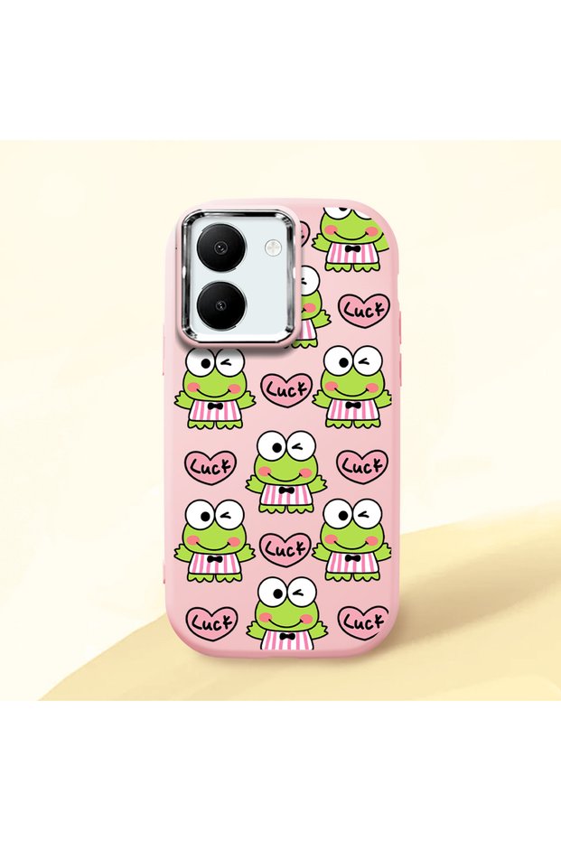 Pink Silicone Case Compatible with Vivo Y77T/Y78M Shock-Absorbing Camera Protection Frog Princess