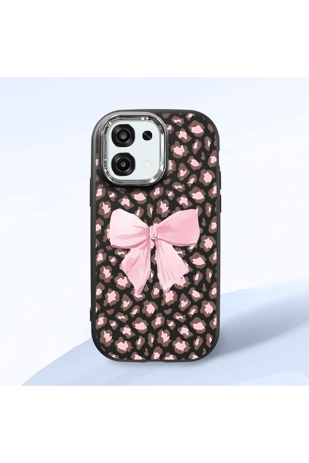 Oppo F31 Compatible Shock-Absorbing Camera Protected Black Silicone Case Leopard Printed I