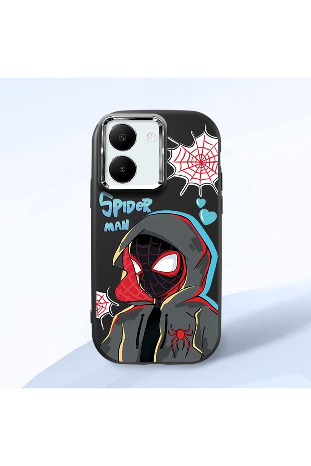 Vivo Y77T/Y78M Compatible Shock-Absorbing Camera Protected Black Silicone Case Spider-Man