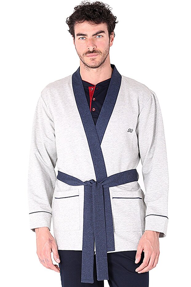 Men's Long Sleeve Pocketed Belted Rob Sports Robdöşambr Grimelange