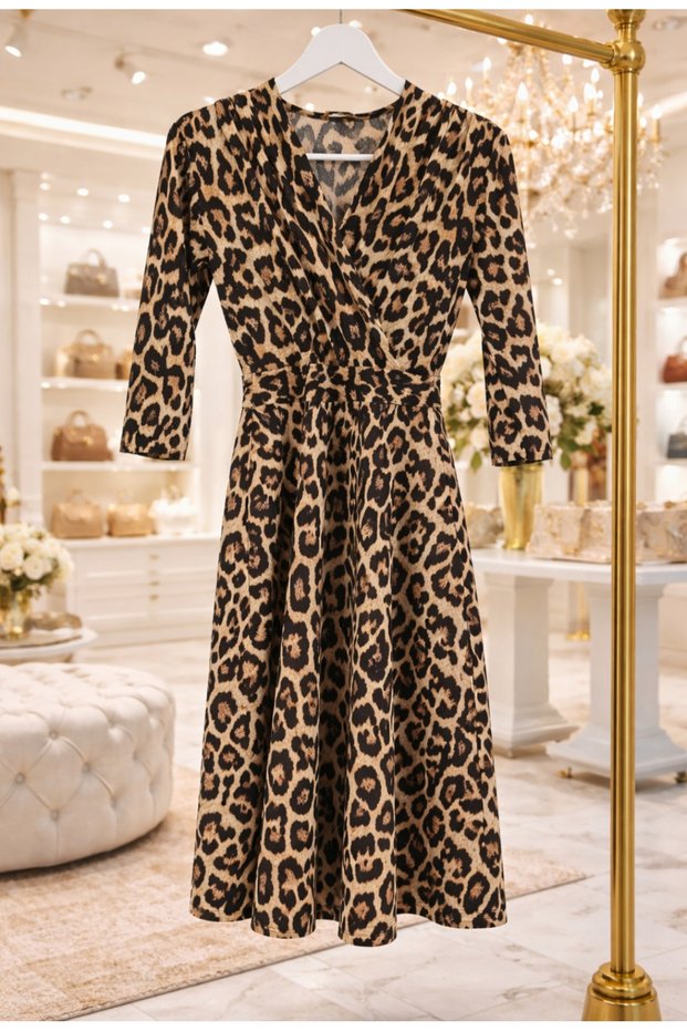 "Wild Elegance Leopard Dress"