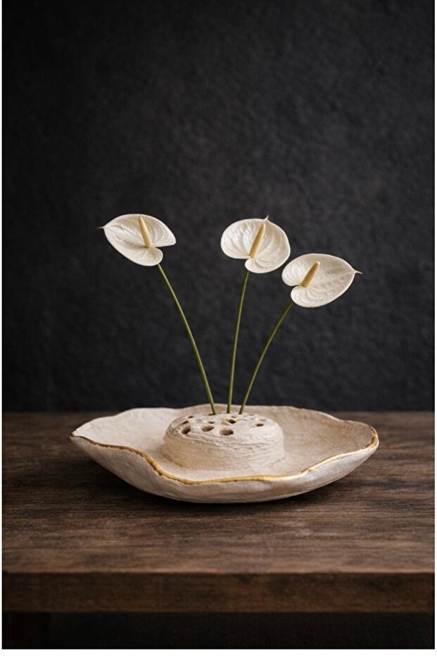 Seramik Ikebana Çiçek Tabağı - 1