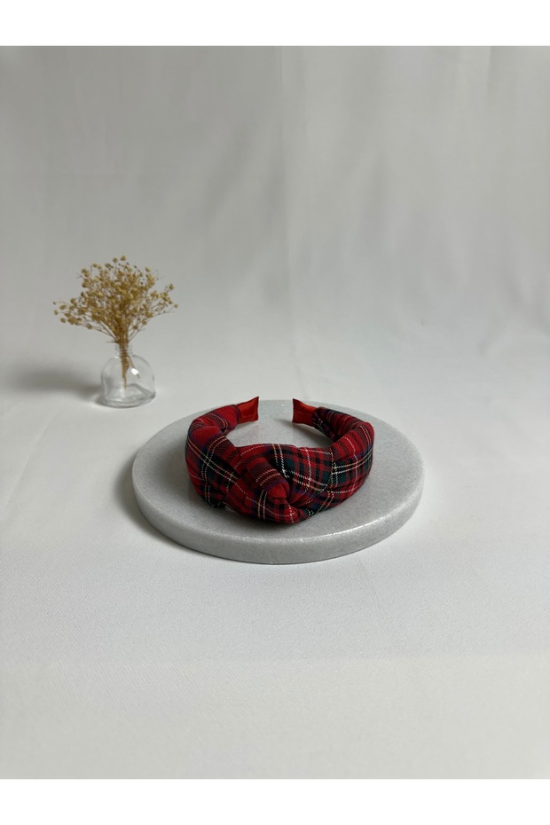 Patterned Plaid Knotted Crown Headband
