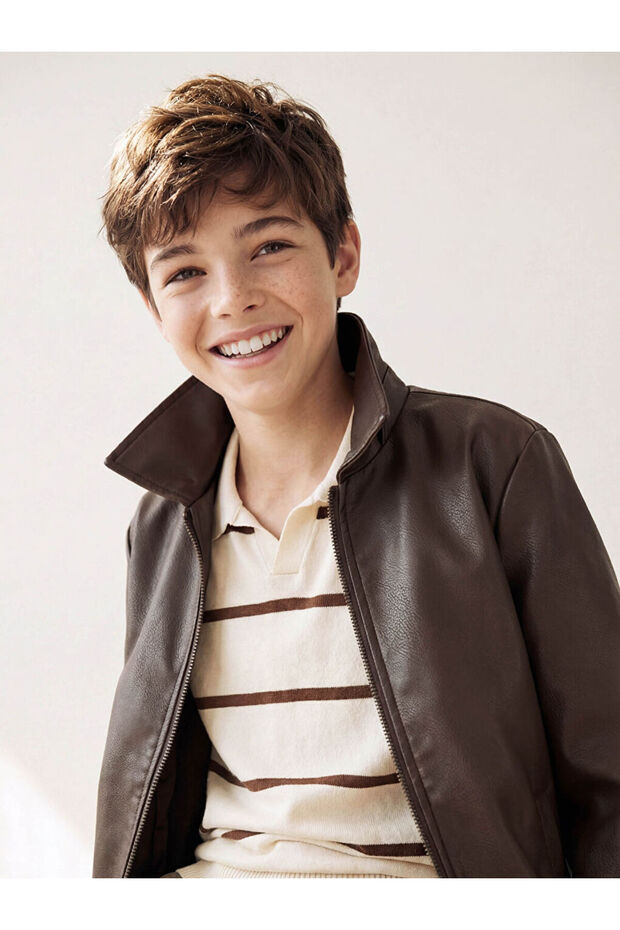 Shining Choices Leather-Look Boy's Coat from Shining Store