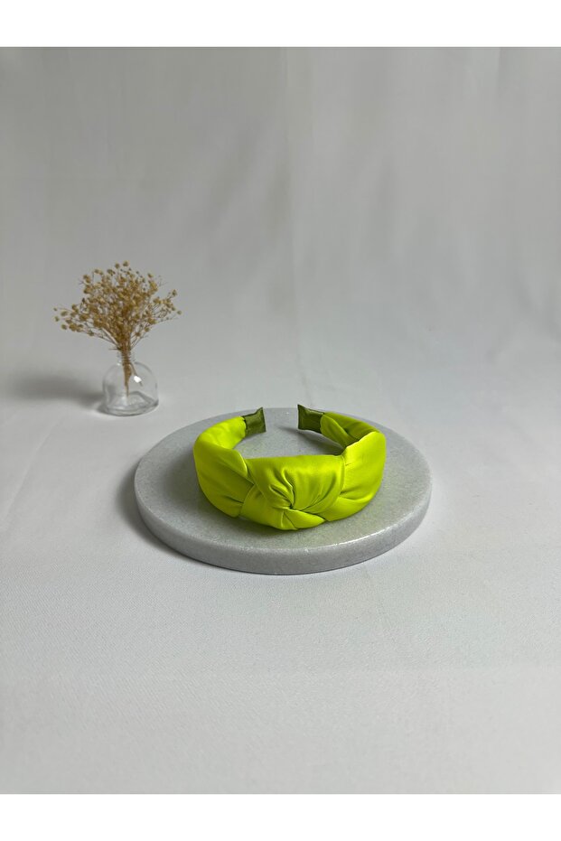Pistachio Green Satin Knotted Crown Headband
