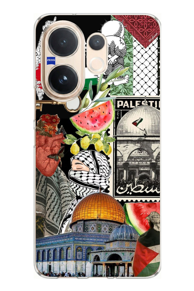 Vivo V60 Compatible Palestine Freedom Collage Printed Silicone Case