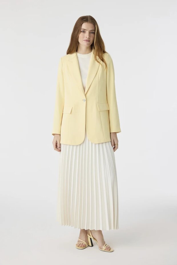 Double-Breasted Collar Single Button Yellow Jacket 0070