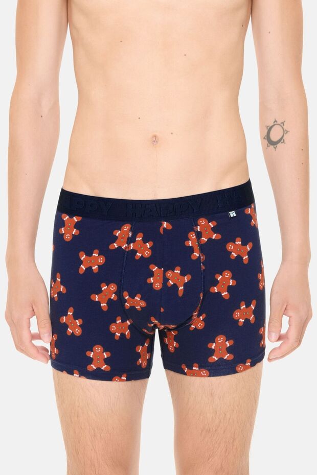 - Men's Navy Blue Cookie Patterned Boxer - 4