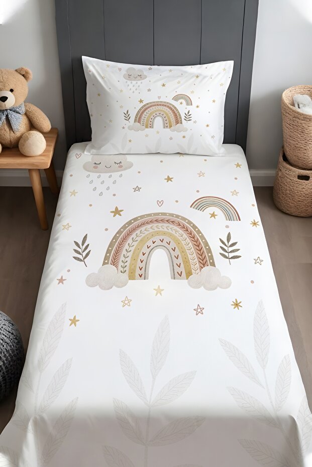 Boho Dreams Rainbow Patterned Bedspread and Pillowcase