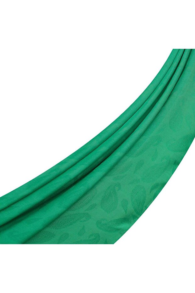 Monogram Shawl - Paisley Pattern - Emerald Green - 1