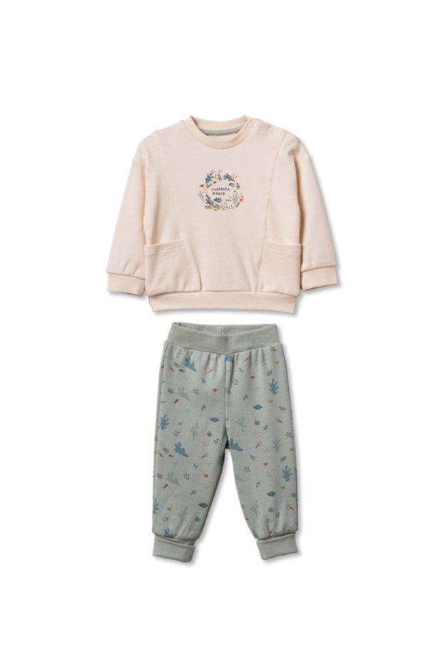 100% Organic Cotton ,Baby Tracksuit Set – Long Sleeve Sweatshirt & Pants Set – Organic Baby Set